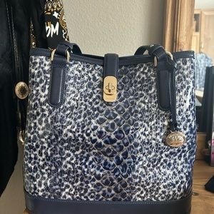 Brahmin Blue Shoulder Bag with Elegant Design